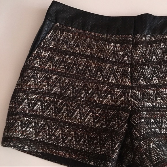 Trina Turk Tweed and Black Leather Shorts - Picture 6 of 15